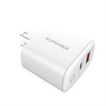 NUPOWER 30W Dual Port Power Adapter White