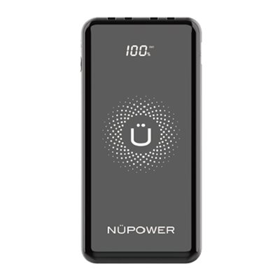 NUPOWER 10K mAh banque de puissance avec câbles intégrés - Noir