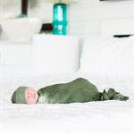 Bazzle Baby Forever Swaddle & Hat Set - Olive TieDye
