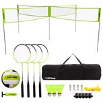 TRIUMPH 4-Square 2-in-1 Volleyball / Badminton Outdoor Game Set