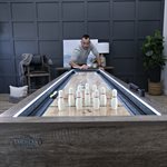 AMERICAN LEGEND 9' Kirkwood 2-in-1 LED Light Up Shuffleboard / Bowling Game Room Table