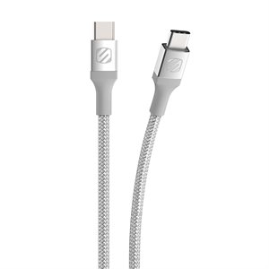 Scosche USB C câble tressé première qualité argent
