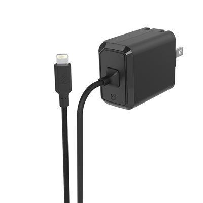 Scosche 18W Lightning Wall Charger w / 6ft Cable - Black 